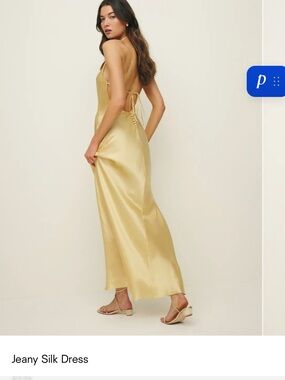 Reformation Jeany Silk Slip Dress in Sunshine